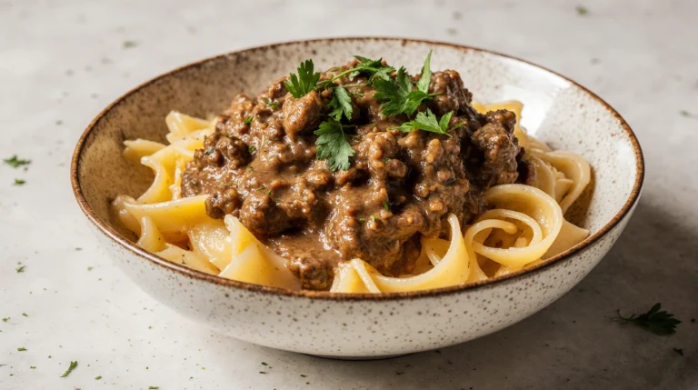 ground beef stroganoff recipe